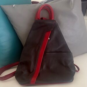 Stylish Italian Red and Black Women's Backpack